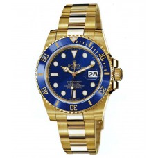 Rolex Submariner Date 1:1 Super Clone Watch| Swiss ETA 3235 Movement Yellow Gold Blue Dial Ref.126618LB