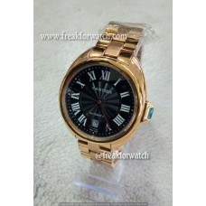 Cartier Cle De Manual Rose Gold Black Dial Men's Watch