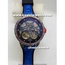 Roger Dubuis Double Tourbillon Excalibur Skeleton Automatic Blue Watch